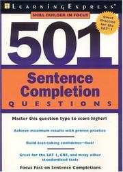 Cover of: 501 Sentence Completion Questions (Skill Builders in Focus for SAT Practice)