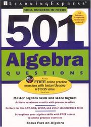 Cover of: 501 Algebra Questions, 2nd Edition (501 Algebra Questions)