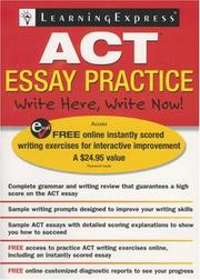Cover of: ACT Essay Practice