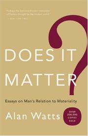 Cover of: Does It Matter? by Alan Watts