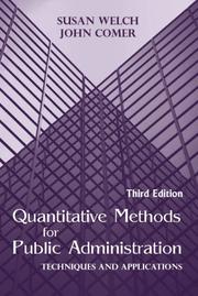 Cover of: Quantitative Methods for Public Administration: Techniques and Applications