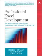 Cover of: Professional Excel development: the definitive guide to developing applications using Microsoft Excel and VBA