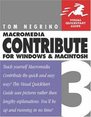 Cover of: Macromedia Contribute 3 by Tom Negrino