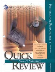 Cover of: Professional Responsibility ("Quick Review" Book Outline Series)