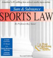 Cover of: Sum & Substance: Sports Law (The "Outstanding Professor" Audio Tape Series)