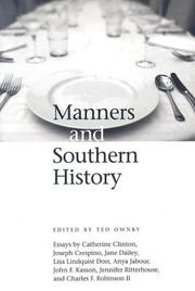 Cover of Manners and Southern History