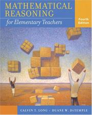 Cover of: Mathematical reasoning for elementary teachers