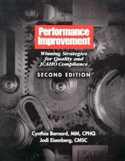 Cover of: Performance Improvement: Winning Strategies for Quality and JCAHO Compliance