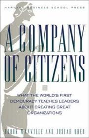 Cover of: A Company of Citizens by Brook Manville, Josiah Ober
