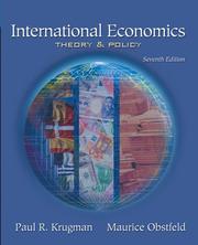 Cover of: International Economics: Theory And Policy (7th Edition)