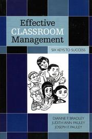 Cover of: Effective classroom management by Dianne F. Bradley