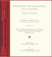 Cover of: Diophantus Of Alexandria: A Study In The History Of Greek Algebra