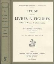 Cover of: Etude sur les livres à figures édités en France de 1601 à 1660