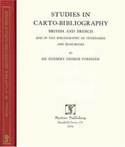 Cover of: Studies in carto-bibliography, British and French by Fordham, Herbert George Sir