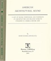 Cover of: American architectural books by Henry Russell Hitchcock, Henry Russell Hitchcock