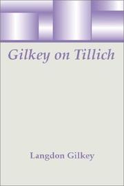 Gilkey on Tillich by Langdon Brown Gilkey
