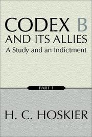 Cover of: Codex B and Its Allies by H. C. Hoskier