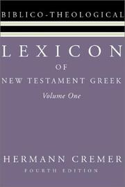 Cover of: Lexicon of New Testament Greek by Hermann Cremer