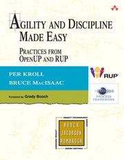 Cover of: Agility and Discipline Made Easy: Practices from OpenUP and RUP (The Addison-Wesley Object Technology Series)