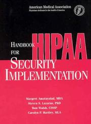Cover of: Handbook for HIPAA security implementation