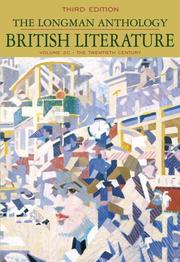 Cover of: The Longman Anthology of British Literature, Volume 2C by David Damrosch, Kevin J. H. Dettmar, Jennifer Wicke