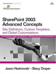 Cover of: SharePoint 2003 advanced concepts