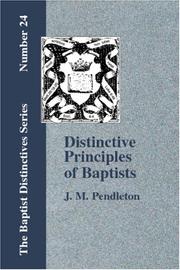 Cover of: Distinctive Principles of the Baptists