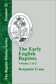 Cover of: The Early English Baptists - Volume 2