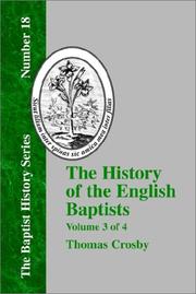 Cover of: History of the English Baptists - Vol. 3