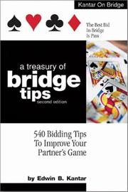 Cover of: A Treasury of Bridge Tips: 540 Bidding Tips to Improve Your Partner's Game