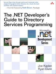 Cover of: The .NET Developer's Guide to Directory Services Programming (Microsoft .NET Development Series) by Joe Kaplan, Ryan Dunn
