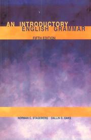 Cover of: An Introductory English Grammar by Norman C. Stageberg, Dallin D. Oaks