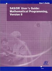 Cover of: SAS/OR User's Guide: Mathematical Programming, Version 8