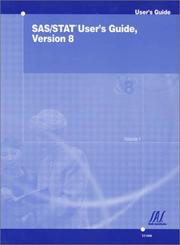 Cover of: SAS/STAT user's guide, version 8. by SAS Institute