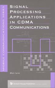 Cover of: Signal Processing Applications in Cdma Communications (Artech House Mobile Communications Series)