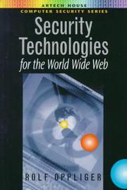 Cover of: Security Technologies for the World Wide Web (Artech House Computer Security Series)