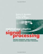 Cover of: Statistical and adaptive signal processing by Dimitris G. Manolakis