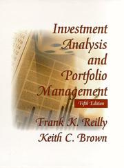Cover of: Investment analysis and portfolio management by Frank K. Reilly