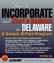 Cover of: How to incorporate and start a business in Delaware