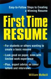 Cover of: First Time Resume by William McNeill, Will McNeill