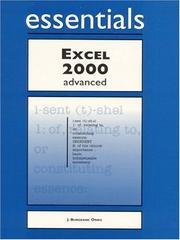 Cover of: Excel 2000 Essentials Advanced | J. Burdeane Orris
