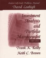 Cover of: Investment Analysis & Portfolio Management: Student Self-Study Problems Manual