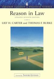 Cover of: Reason in Law Update, Longman Classics Edition (7th Edition) (Longman Classics (Pearson)) by Lief Carter, Tom Burke