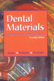 Cover of: Dental materials: properties and manipulation
