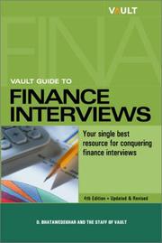 Vault guide to finance interviews by D. Bhatawedekhar