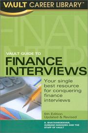 Cover of: Vault Guide to Finance Interviews, 5th Edition (Vault Guide to Finance Interviews)