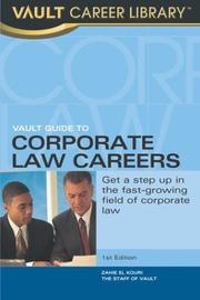 Cover of: Vault Guide to Corporate Law Careers by Zahie Kouri