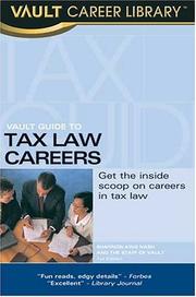 Cover of: Vault guide to tax law careers