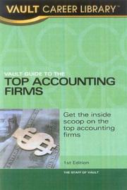Cover of: Vault guide to the top accounting firms