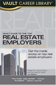 Cover of: Vault Guide to the Top Real Estate Employers,  2006 Edition (Vault Guide to the Top Real Estate Employers) by Vault Editors